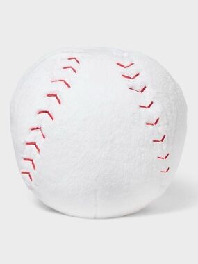 NEW Gigglescape 15” Round White Baseball Plush Pillow
